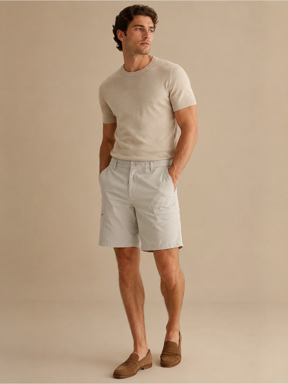Izod Men's Light Grey Cargo Shorts